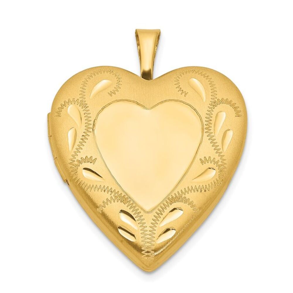 1/20 14K Gold Filled Fancy Border 19mm Heart 2 Frame Locket